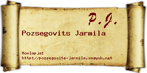 Pozsegovits Jarmila névjegykártya